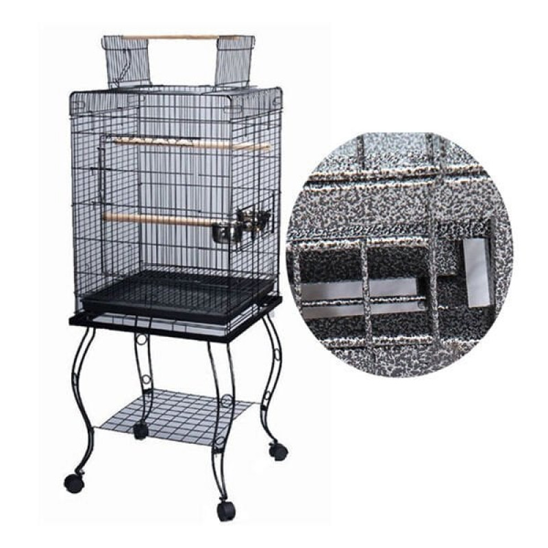 Qh Pet 51x51x129 Cm Sehpalı Dövme Demir Kafes Siyah | Kuş Kafesi Qh Pet 51x51x129 Cm Sehpalı Dövme Demir Kafes Siyah | Kuş Kafesi