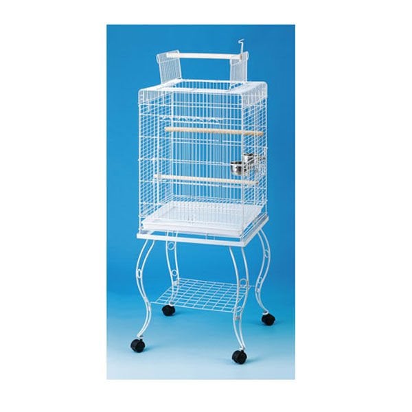 Qh Pet Cage 51x51x129 Cm Açılır Çatılı Sehpalı Kafes Beyaz | Kuş Kafesi