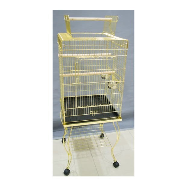 Qh Pet Cage 51x51x129 Cm Açılır Çatılı Sehpalı Kafes Sarı | Kuş Kafesi