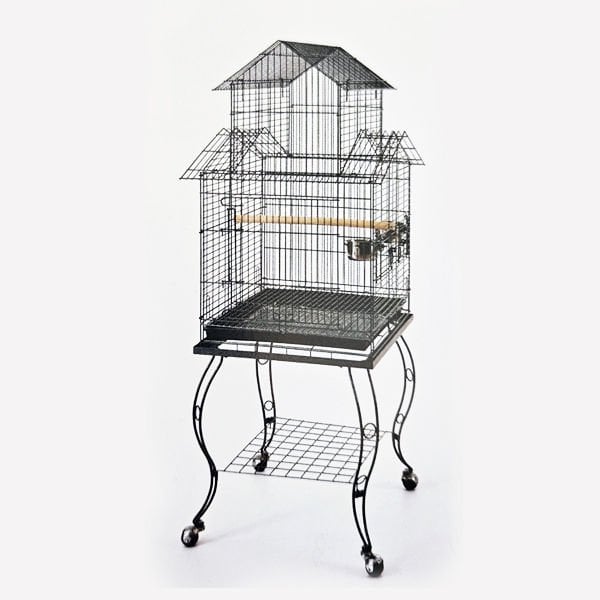 Qh Pet Cage 51x51x139 Cm Sehpalı Kafes Siyah | Kuş Kafesi