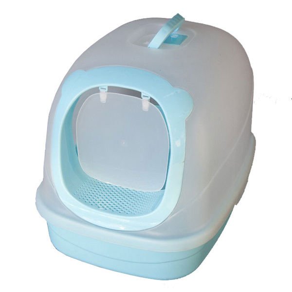 Qh Pet Cage L Pet Zone Filtreli Kapalı Tuvalet Mavi | Kapalı Kedi Tuvaleti