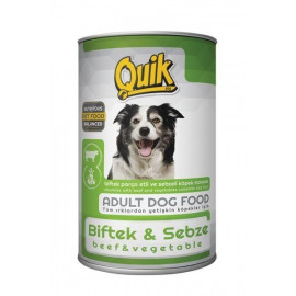 Quik 415 Gr Biftek ve Sebze | Yetişkin Köpek Konserve Maması