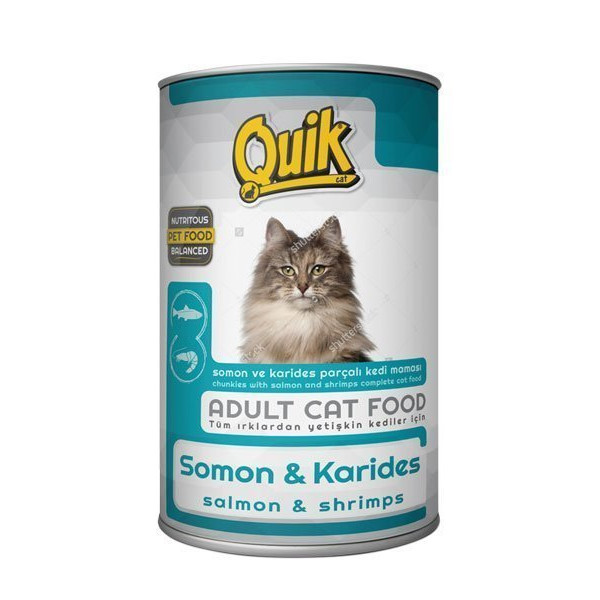 Quik 415 gr Somon ve Karidesli Konserve | Yetişkin Kedi Maması