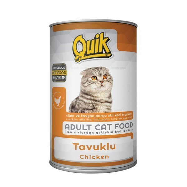 Quik 415 Gr Tavuklu Konserve | Yetişkin Kedi Maması