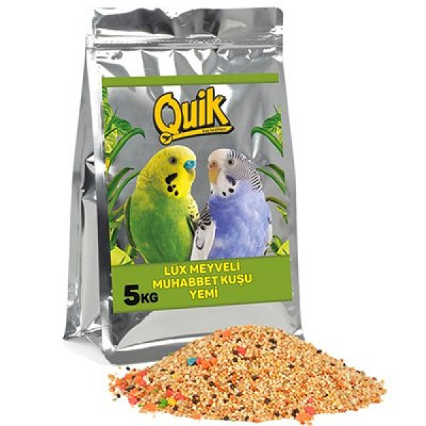 Quik 5 Kg Lüx Meyveli Muhabbet Kuşu Yemi | Kuş Yemi