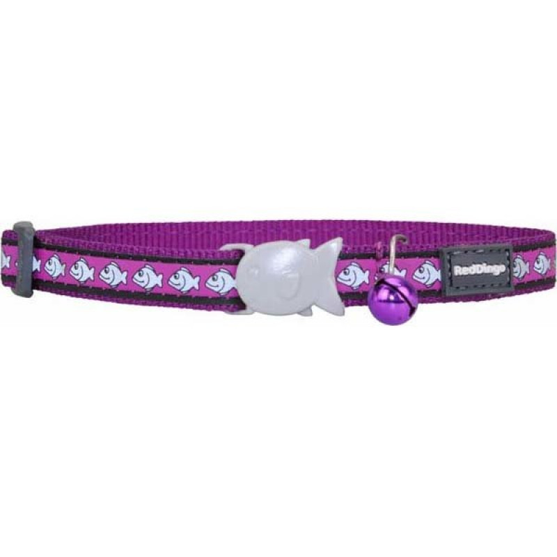 Red Dingo 12 Mm Reflektörlü Balik Desenli Mor Boyun Tasmasi | Kedi Boyun Tasması Red Dingo 12 Mm Reflektörlü Balik Desenli Mor Boyun Tasmasi | Kedi Boyun Tasması