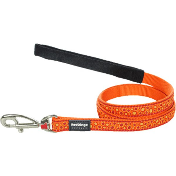 Red Dingo 15mm Bedrock Desenli Turuncu Uzatma | Köpek Gezdirme Tasması