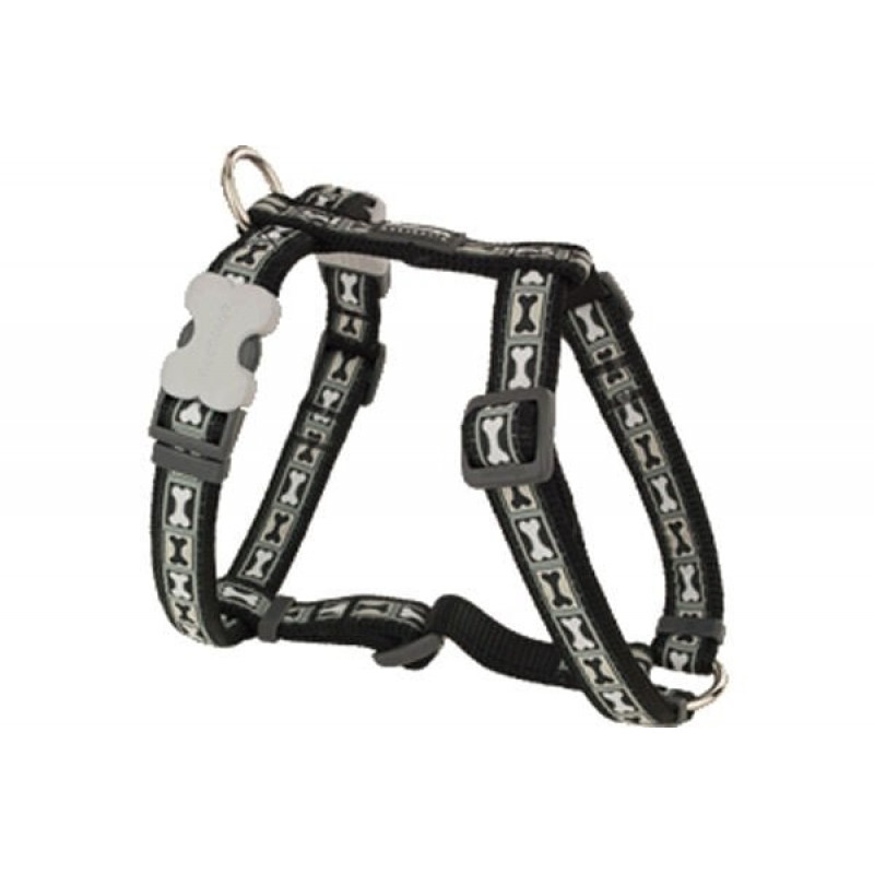 Red Dingo 15mm Bone Yard Desenli Siyah Göğüs Tasması | Köpek Göğüs Tasması Red Dingo 15mm Bone Yard Desenli Siyah Göğüs Tasması | Köpek Göğüs Tasması