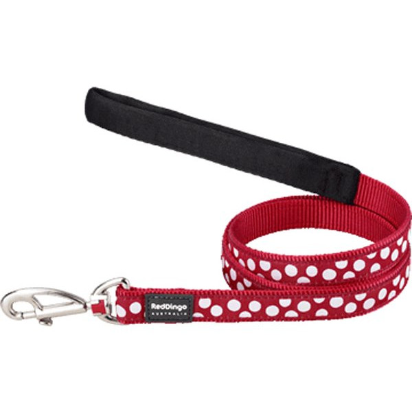 Red Dingo 20 Mm Kırmızı Üzerine Beyaz Benekli Uzatma | Köpek Gezdirme Tasması