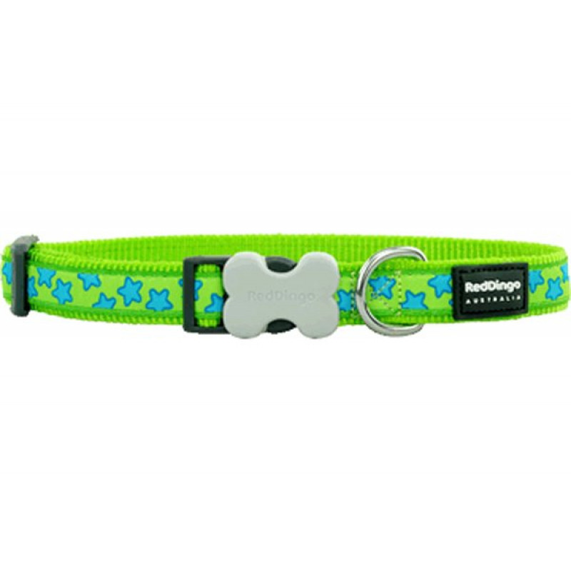 Red Dingo 20 Mm Lime Üzerine Turkuaz Yıldızlı Boyun Tasması | Köpek Boyun Tasması Red Dingo 20 Mm Lime Üzerine Turkuaz Yıldızlı Boyun Tasması | Köpek Boyun Tasması