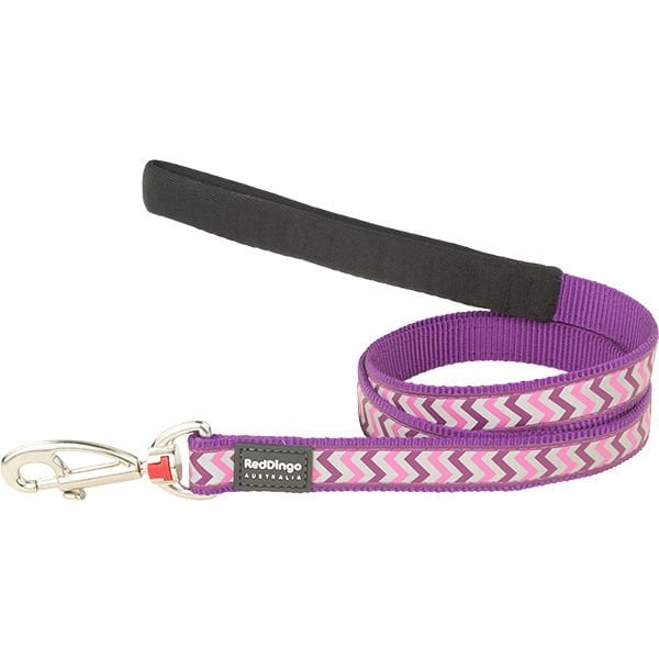 Red Dingo 20 Mm Reflektörlü Ziggy Desenli Mor Uzatma | Köpek Gezdirme Tasması