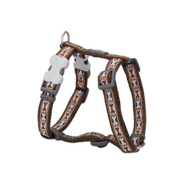 Red Dingo 25mm Bone Yard Desenli Kahverengi Göğüs Tasması | Köpek Göğüs Tasması
