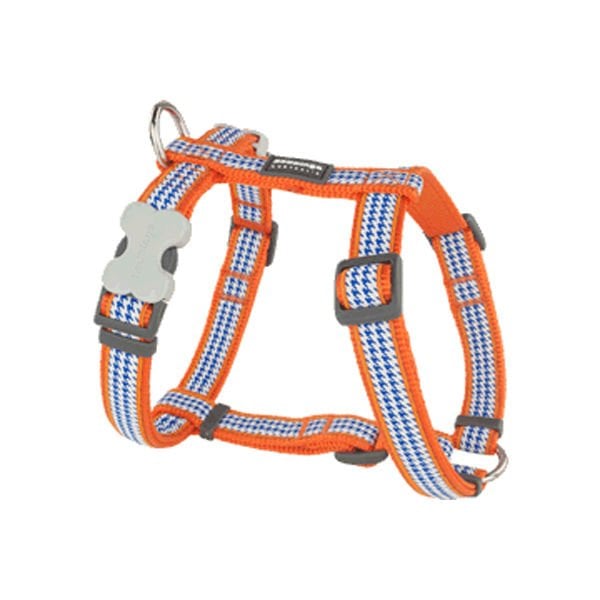 Red Dingo 25mm Fang It Desenli Turuncu Göğüs Tasması | Köpek Göğüs Tasması