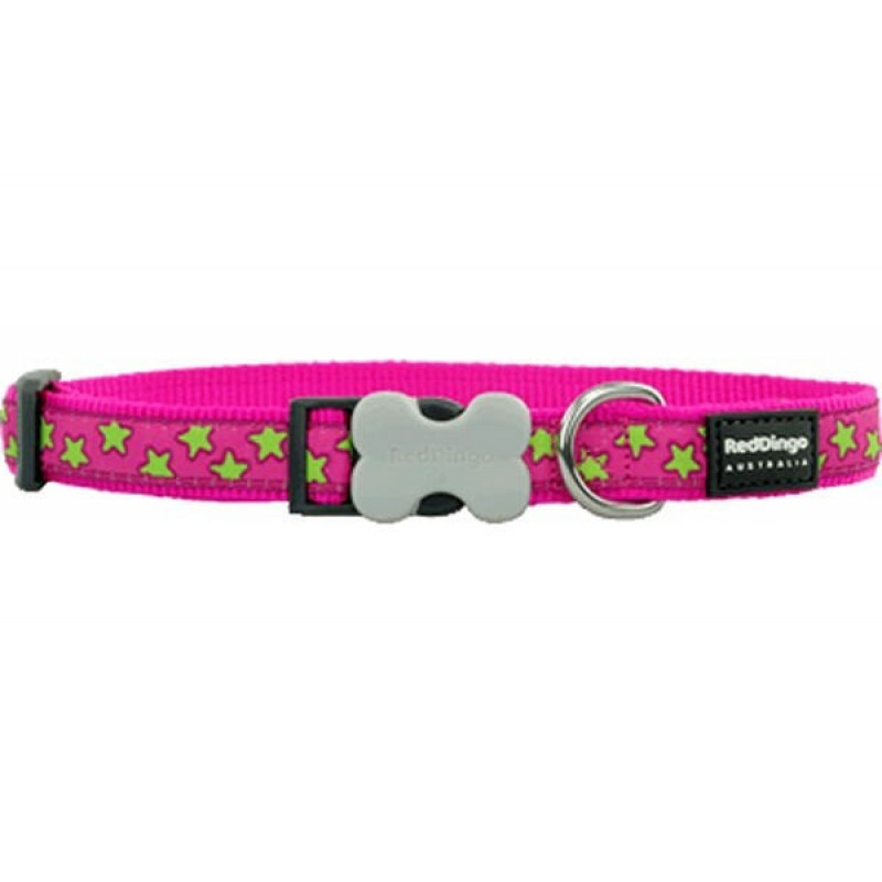 Red Dingo 25mm Pembe Üzerine Lime Yıldızlı Boyun Tasması | Köpek Boyun Tasması Red Dingo 25mm Pembe Üzerine Lime Yıldızlı Boyun Tasması | Köpek Boyun Tasması