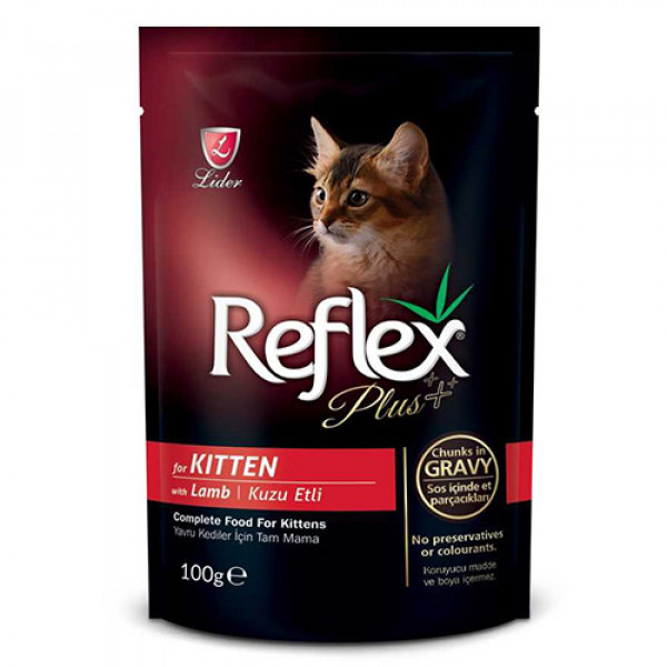 ​Reflex Plus 100 Gr Chunks in Gravy Kitten Kuzu | Kuzu Etli Kedi Maması