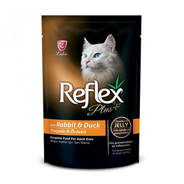 Reflex Plus 100 Gr Chunks in Jelly Tavşan Ördek | Yetişkin Kedi Maması
