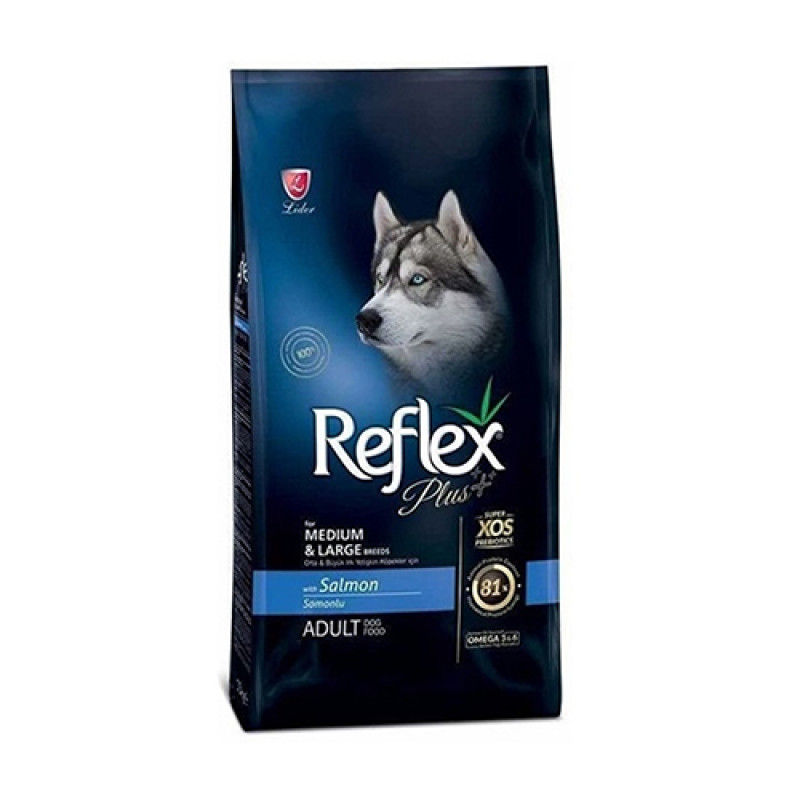 Reflex Plus 15 Kg Orta ve Büyük Irk Yetişkin Somonlu | Yetişkin Köpek Kuru Maması Reflex Plus 15 Kg Orta ve Büyük Irk Yetişkin Somonlu | Yetişkin Köpek Kuru Maması