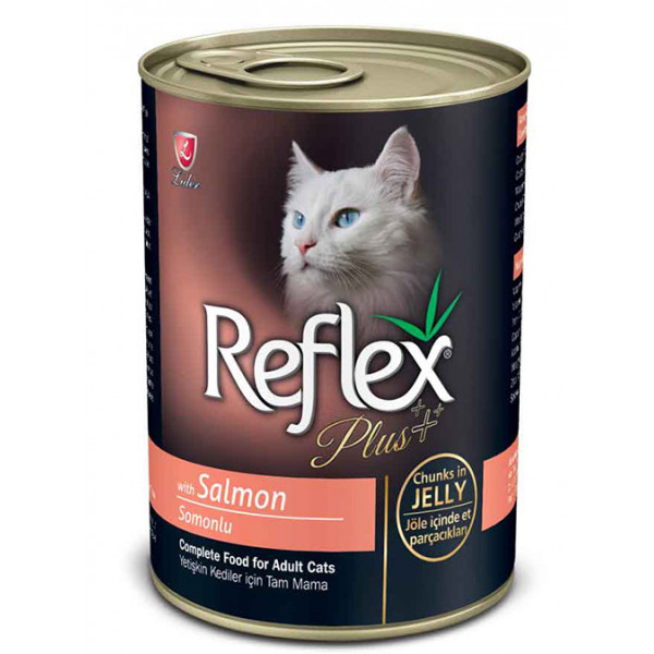 Reflex Plus 24 Adet Jöle İçinde Somonlu Yetişkin 400 Gr | Yetişkin Kedi Maması
