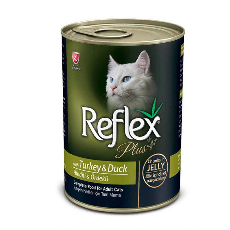 Reflex Plus 24 Adet Jöleli Hindi Ördek Parçacıklı 400 Gr | Yetişkin Kedi Maması Reflex Plus 24 Adet Jöleli Hindi Ördek Parçacıklı 400 Gr | Yetişkin Kedi Maması