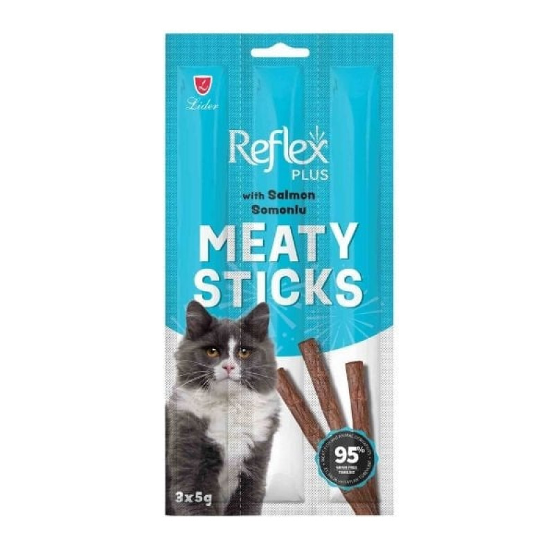 Reflex Plus 3x5 Gr Somonlu Stick Yetişkin Kedi Ödül Maması 
