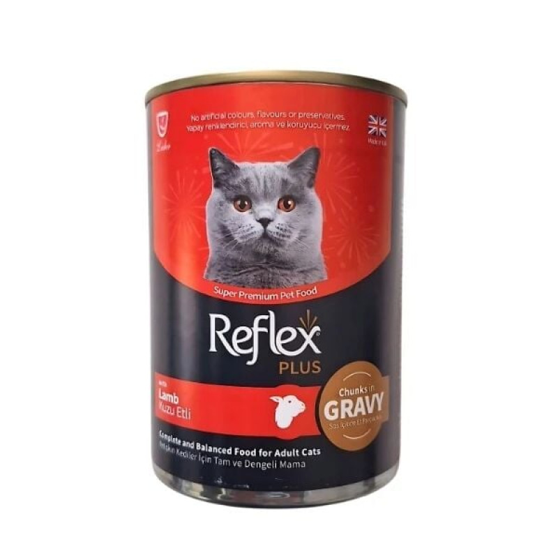 Reflex Plus 400 Gr Sos İçinde Et Parçacıklı Kuzu Etli Yetişkin Konserve Kedi Maması 