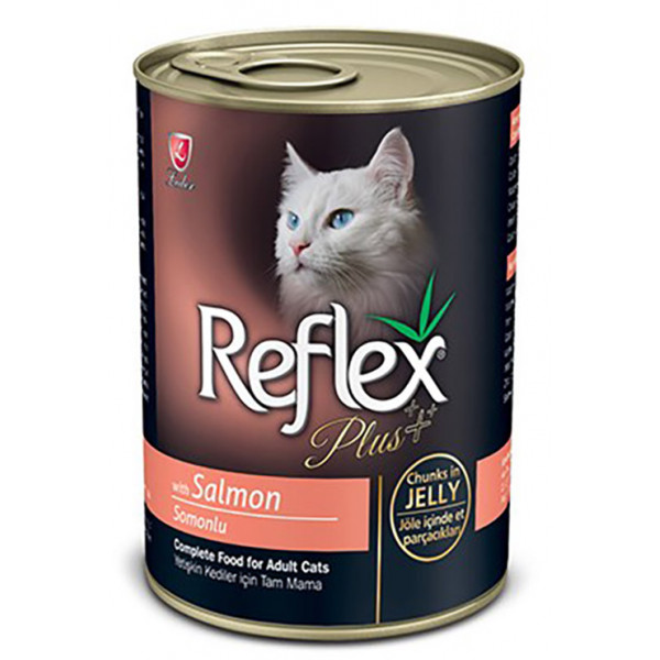 Reflex Plus 6 Adet Jöle İçinde Somonlu Yetişkin 400 Gr | Balıklı Yaş Kedi Maması