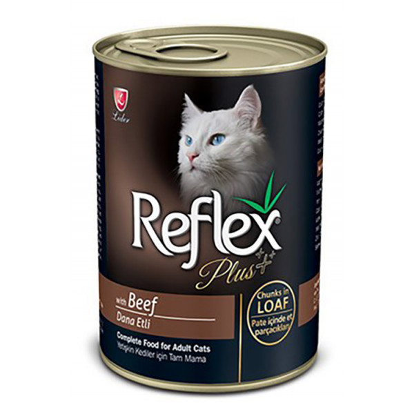 Reflex Plus 6 Adet Pate Biftekli Et Parçacıklı 400 Gr | Sığır Etli Yaş Kedi Maması
