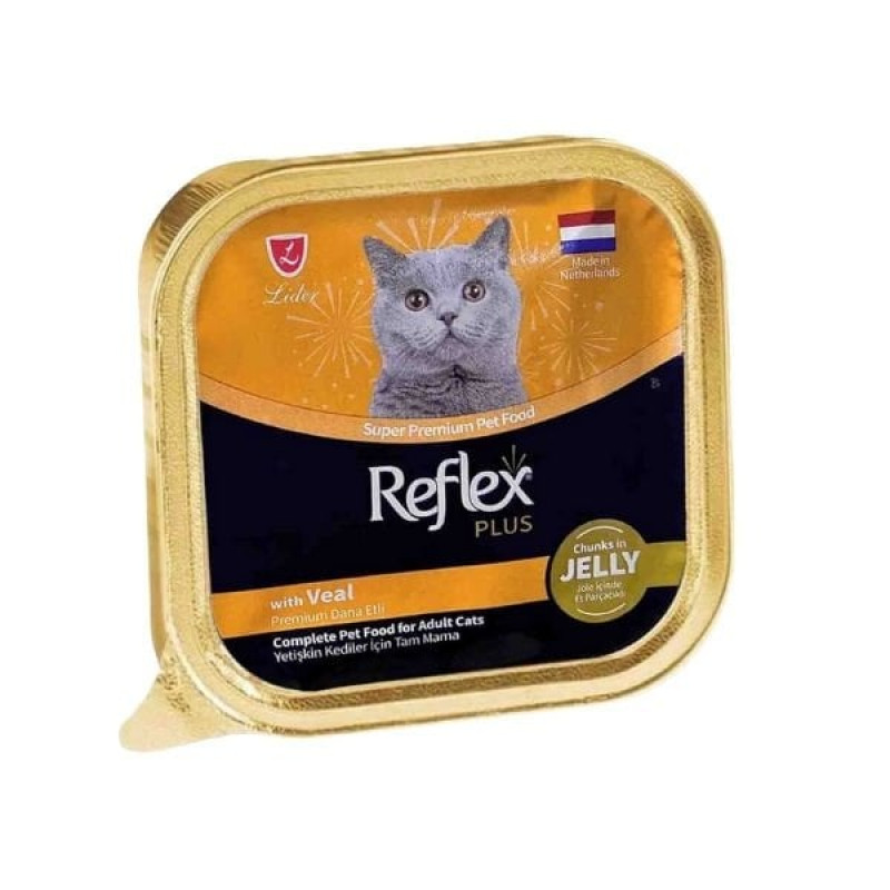 Reflex Plus 85 Gr Jöle İçinde Parça Dana Etli Yetişkin Konserve Kedi Maması 