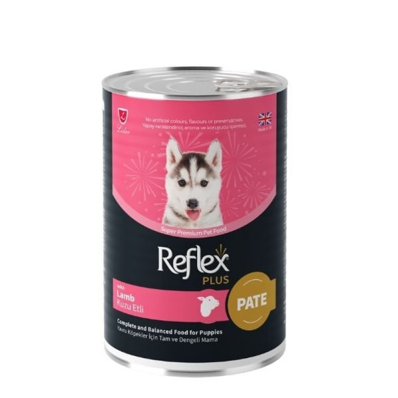Reflex Plus Pate 395 Gr İçinde Kuzu Etli Yavru Konserve Köpek Maması 