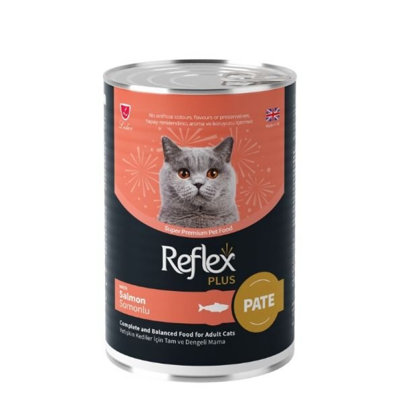 Reflex Plus Pate 395 Gr İçinde Somonlu Yetişkin Konserve Kedi Maması 