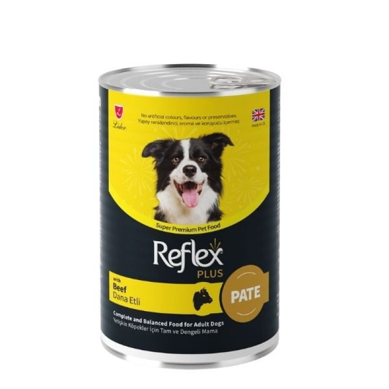 Reflex Plus Pate 400 Gr İçinde Dana Etli Yetişkin Konserve Köpek Maması 