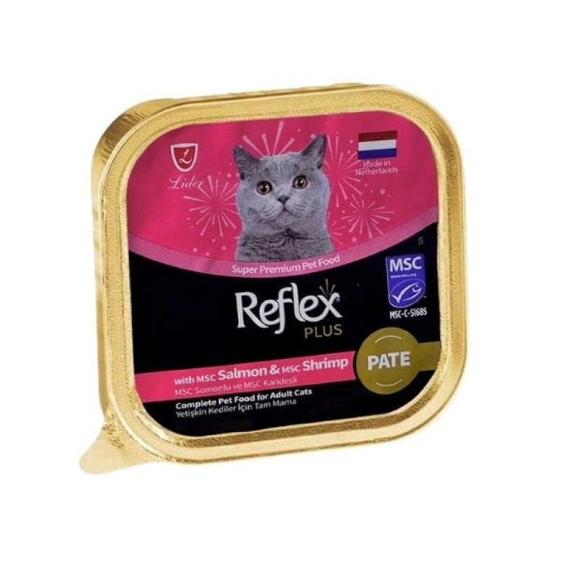 Reflex Plus Pate 85 Gr Somonlu ve Karidesli Yetişkin Konserve Kedi Maması