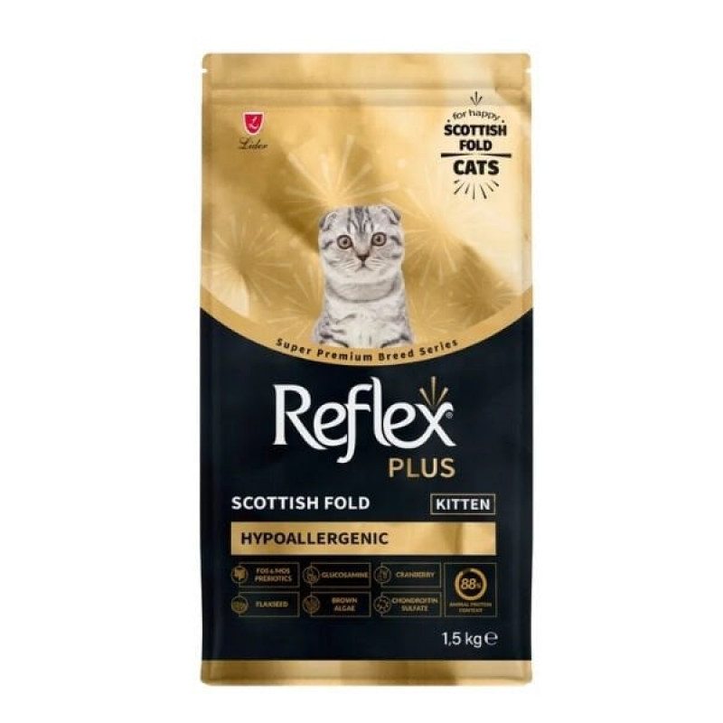 Reflex Plus Scottish Fold Hypoallergenic 1.5 Kg Tavuklu Yavru Kedi Maması 