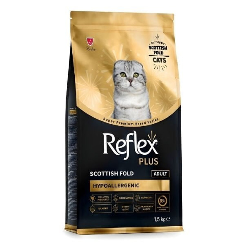 Reflex Plus Scottish Fold Hypoallergenic 1.5 Kg Tavuklu Yetişkin Kedi Maması 