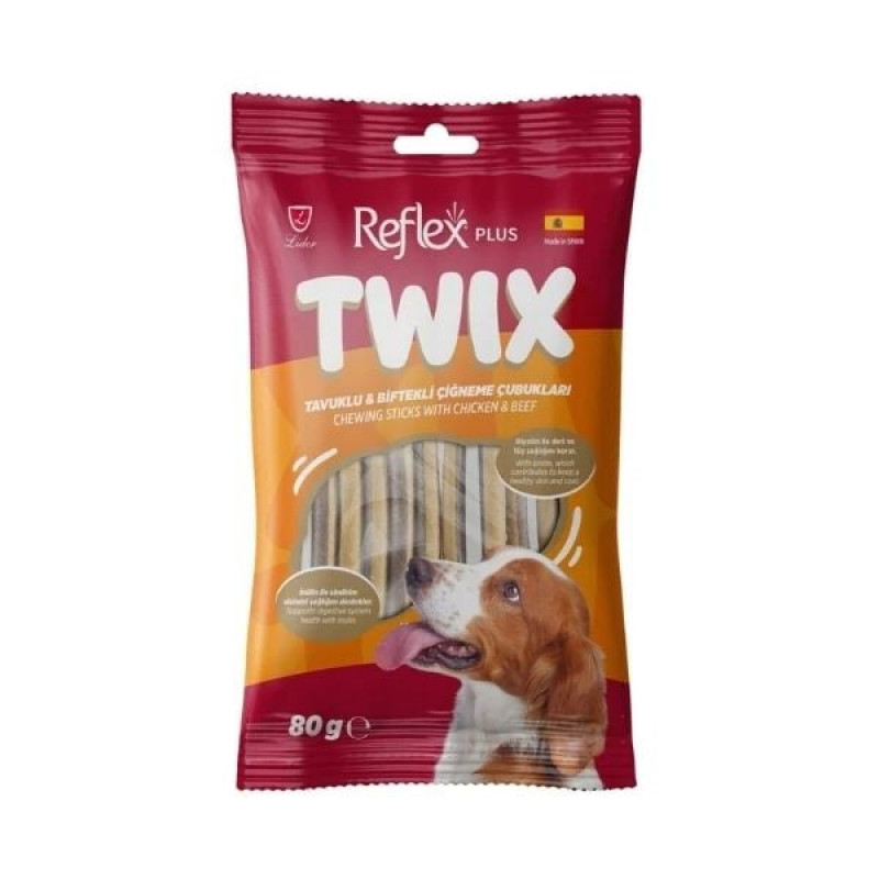 Reflex Plus Twix 80 Gr Tavuklu ve Biftekli Çiğneme Çubukları Köpek Ödül Maması 