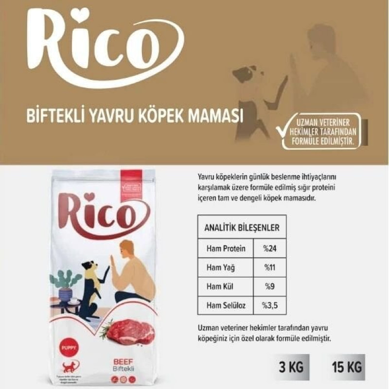 Rico 15 Kg Biftekli Yavru Köpek Maması 