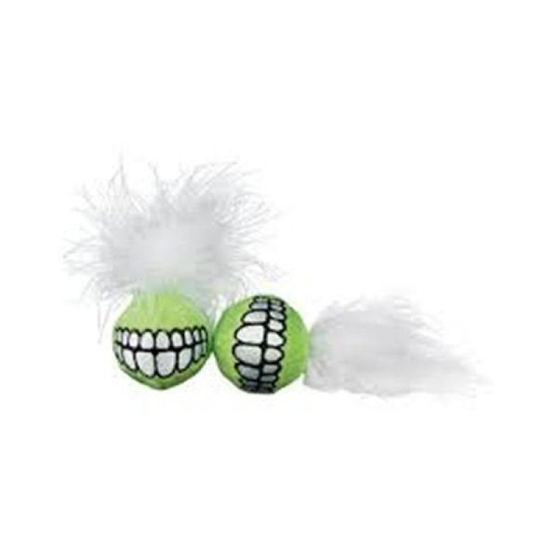 Rogz Catnip Toyz Grinz Tüylü Top Yeşil | Kedi Top Oyuncak
