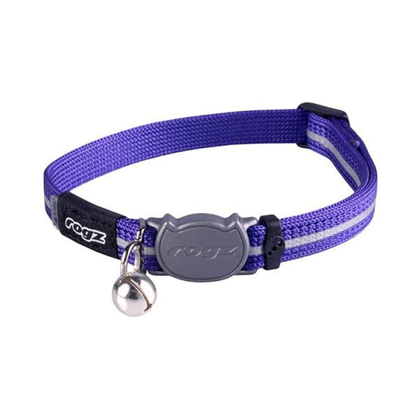 Rogz Catz S AlleyCat Halsband Çıngıraklı Boyun Tasması Mor 1,1x20-31 Cm | Kedi Boyun Tasması