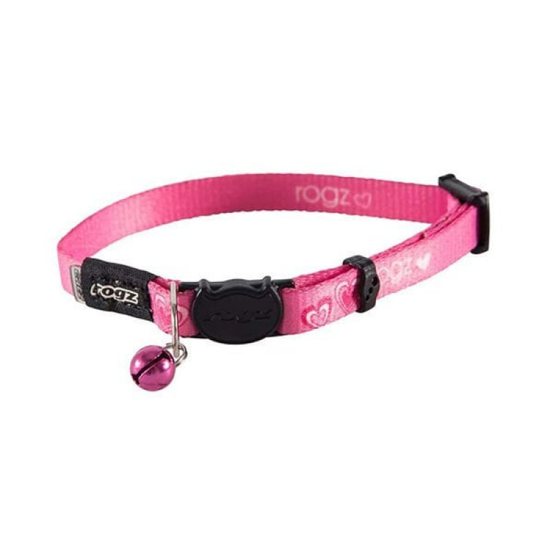 Rogz Catz S KiddyCat Halsband Kalp Desenli Dokuma Boyun Tasması Pembe 1,1x20-31 Cm | Kedi Boyun Tasması Rogz Catz S KiddyCat Halsband Kalp Desenli Dokuma Boyun Tasması Pembe 1,1x20-31 Cm | Kedi Boyun Tasması