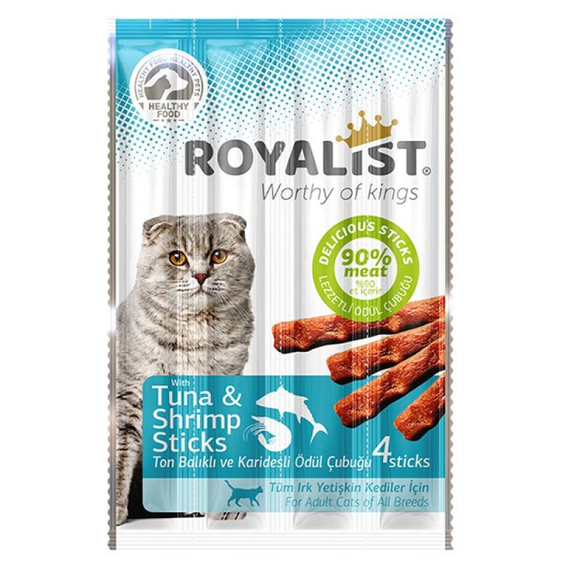 Royalist 20 Gr Ton Balık ve Karidesli Sticks 4'lü | Stick Kedi Ödül Maması Royalist 20 Gr Ton Balık ve Karidesli Sticks 4'lü | Stick Kedi Ödül Maması