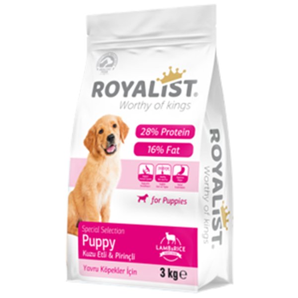 Royalist 3 kg Premium Kuzu Etli ve Pirinçli Yavru | Yavru Köpek Kuru Maması