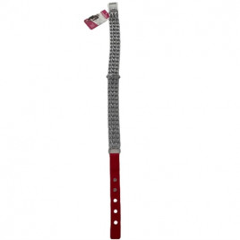 58 Cm 3 Lü Zincir Boyun Tasması Kırmızı 2.5mm