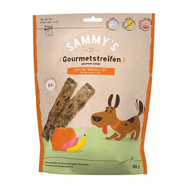 Sammy's 180 Gr Gourmet Strips Tavuk ve Ördek | Köpek Atıştırmalık Ödül Maması