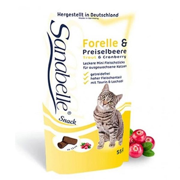 Sanabelle 55 Gr Snack Alabalık ve Kızılcık | Kedi Bisküvi Ödül Maması