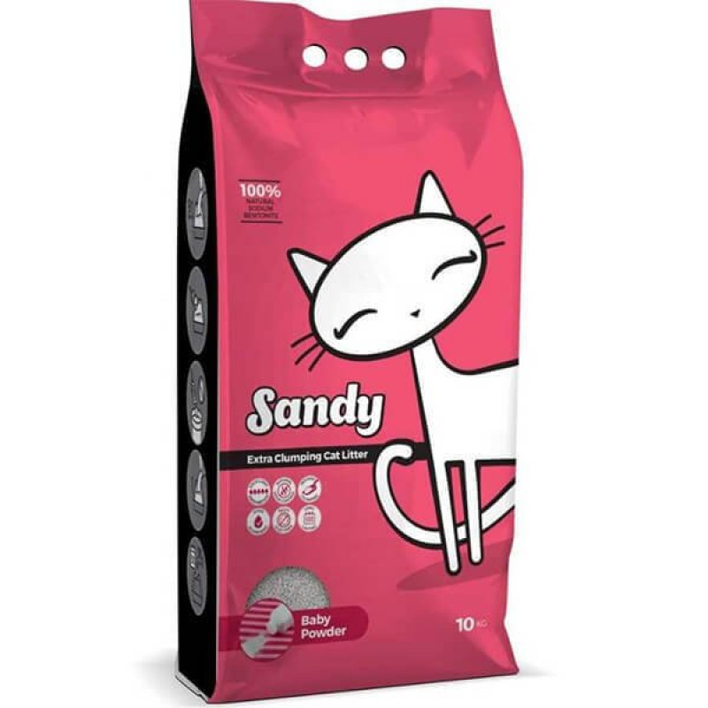 Sandy 10 Kg Sodyum Bentonit Ultra Topaklaşan Bebek Pudralı Doğal Kedi Kumu | Doğal Kedi Kumu Sandy 10 Kg Sodyum Bentonit Ultra Topaklaşan Bebek Pudralı Doğal Kedi Kumu | Doğal Kedi Kumu