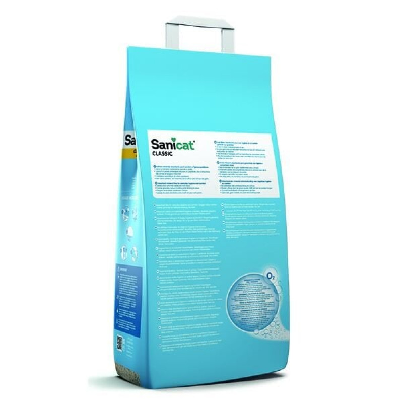 Sanicat 10 Lt Classic Oksijen Kontrollü Emici Kedi Kumu | Doğal Kedi Kumu