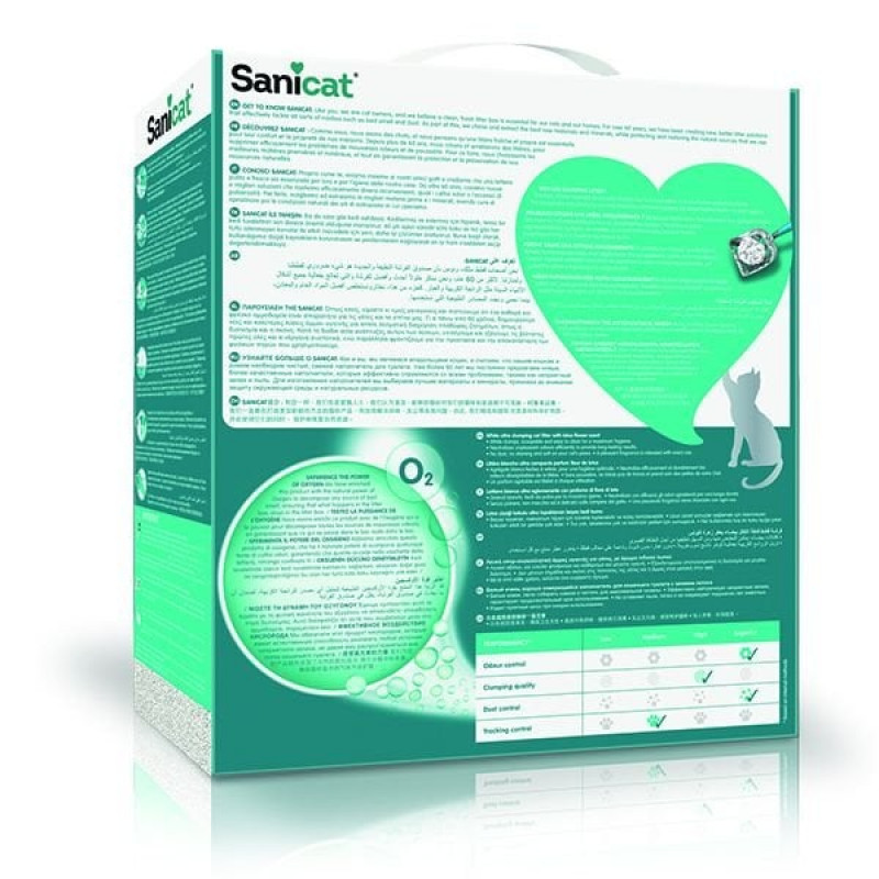 Sanicat 10 Lt Topaklanan Aktif Beyaz Lotus Çiçeği | Doğal Kedi Kumu