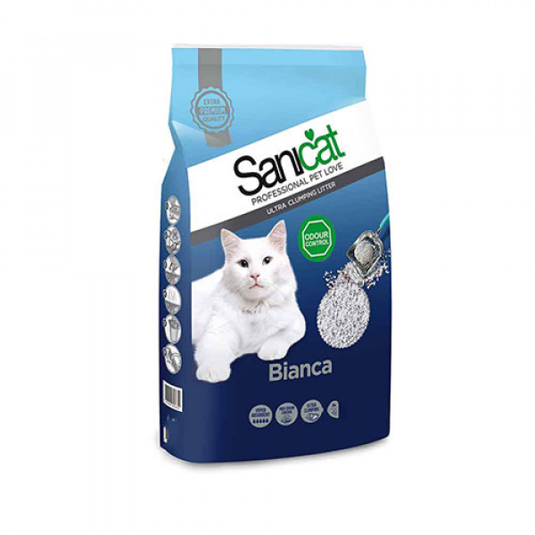 Sanicat 2 Adet Bianca Bentonit Ultra Topaklaşan Doğal Kedi Kumu 5 Lt | Doğal Kedi Kumu