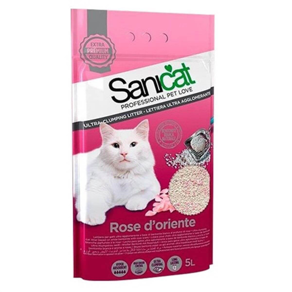 Sanicat 5 Lt Rose Bentonit Ultra Topaklaşan İnce Kedi Kumu | Doğal Kedi Kumu