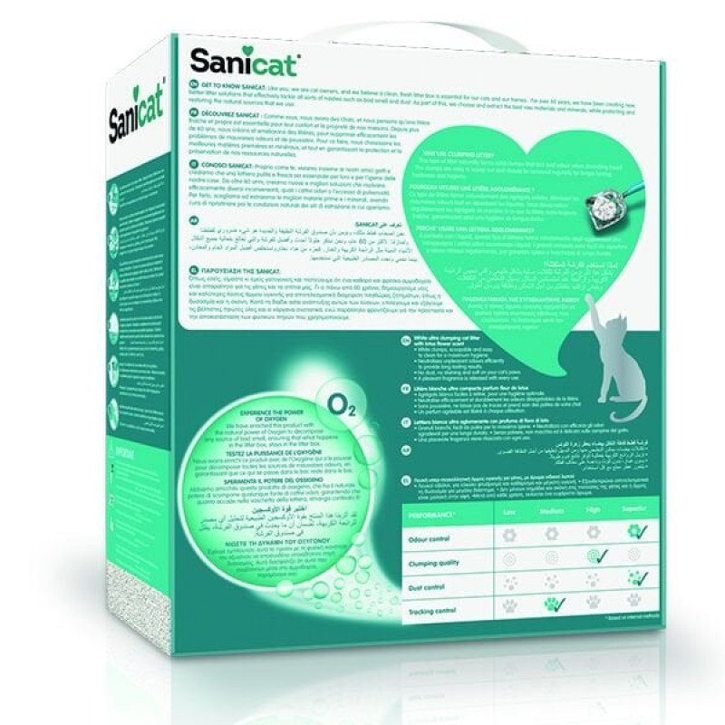 Sanicat 6 Lt Topaklanan Aktif Beyaz Lotus Çiçeği | Doğal Kedi Kumu